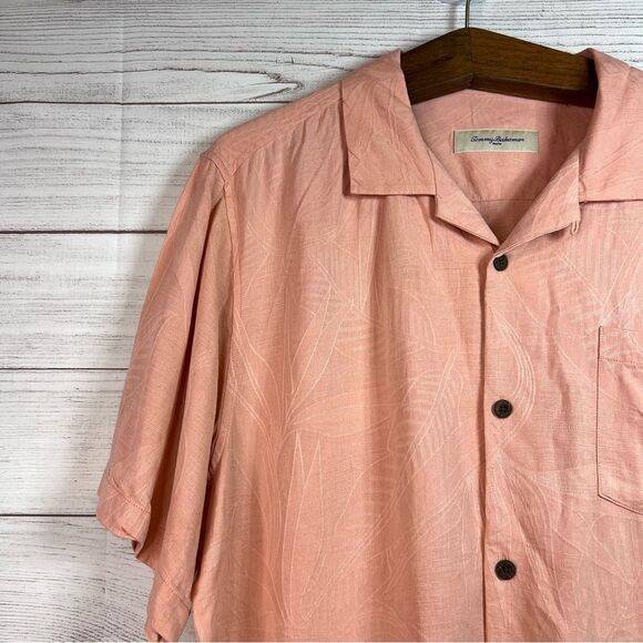 Tommy Bahama Mens Orange Button Down Hawaiian Shirt Silk Size XL - Picture 3 of 12